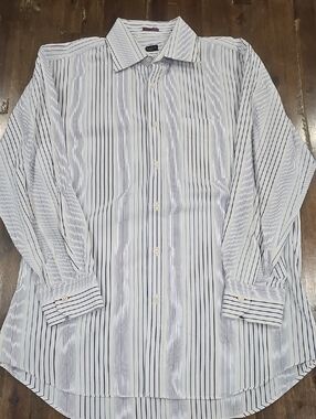 Paul Smith White Shirt with Navy Pinstripes